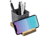 Okiyo Kyadi Recycled PET & Bamboo Desk Caddy Phone Stand