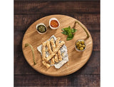 Okiyo Homegrown Medium Round Hardwood Food Platter