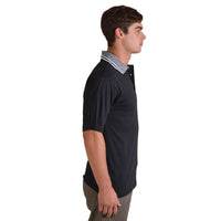 Jacquard Collar Golf Shirt Black - While Stocks Last