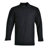 Mens Long Sleeve Pique Knit Polo Shirt