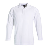 Mens Long Sleeve Pique Knit Polo Shirt