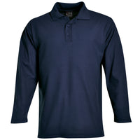 Mens Long Sleeve Pique Knit Polo Shirt