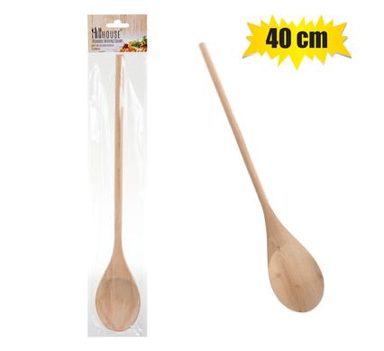 KITCHEN WOODEN MIXING SPOON 40cm