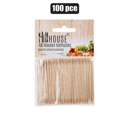 PACK OF 100 WOODEN TOOTHPICKS