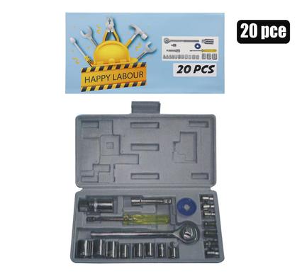 TOOLSET/SOCKET MET 4-17mm 20PC1/4+3/8DR