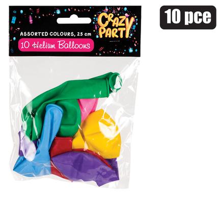 PACK OF 10 HELIUM PARTY BALLOONS