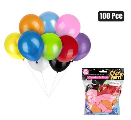 PACK OF 100 MULTI-COLOUR BALLOONS