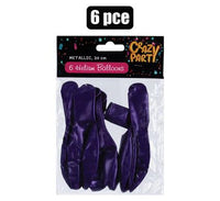 BALLOONS HELIUM 6PC METALLIC PURPLE