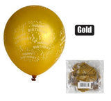 HELIUM HAPPY BIRTHDAY PRINTED BALLOONS PACK OF 12