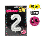 LARGE NUMBER SILVER HELIUM FOIL BALLOON