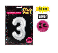 LARGE NUMBER SILVER HELIUM FOIL BALLOON
