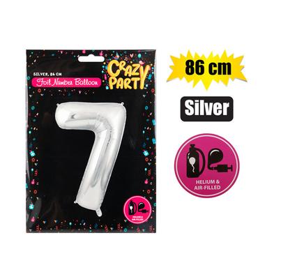 LARGE NUMBER SILVER HELIUM FOIL BALLOON