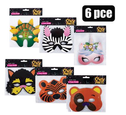 PARTY MASK ANIMAL 6PC ASSORTED