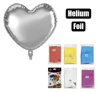 HELIUM FOIL HEART BALLOON ASSORTED COLOURS