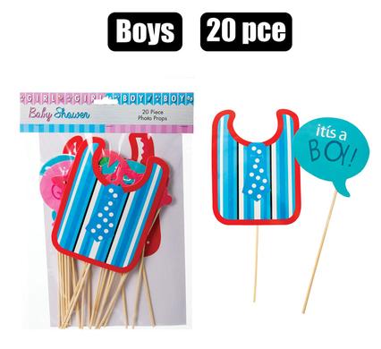 PARTY PHOTO PROP IT'S A BOY 20 PC