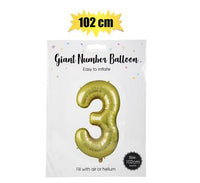 LARGE GOLD HELIUM FOIL NUMBER BALLOON