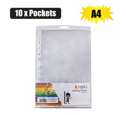 FILE DISPLAY POCKETS A4 PACK OF 10