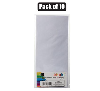 SECURITY ENVELOPES WHITE 240x107MM PACK OF 10