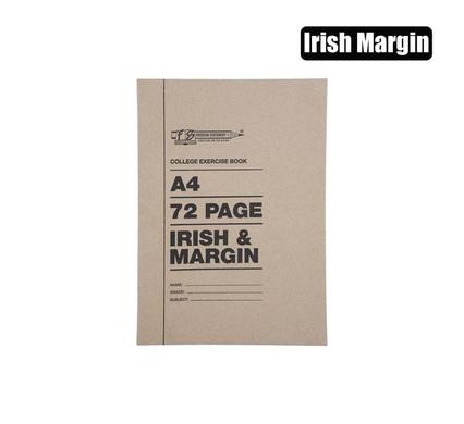 A4 72 PAGE SOFT COVER IRISH MARGIN COLLEGE EXERCISE BOOK