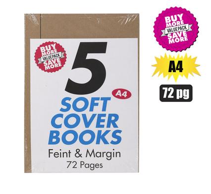 PACK OF 5 SOFT COVER A 4 COLLEGE BOOKS