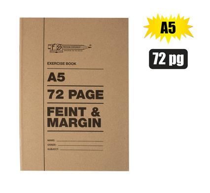 A5 72 PAGE FEINT & MARGIN SOFT COVER BOOK