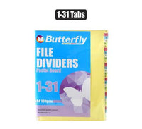 A4 FILE DIVIDERS 1-31 TABS