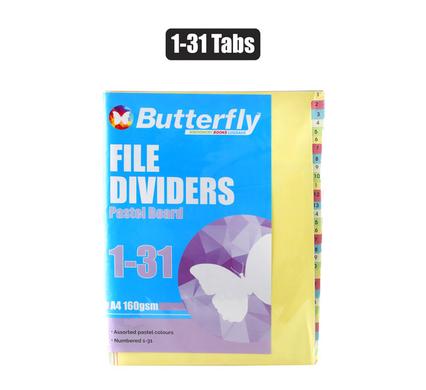 A4 FILE DIVIDERS 1-31 TABS