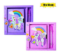 NOVELTY UNICORN NOTEBOOK WITH PEN 19X18cm