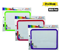 WHITE BOARD SET WITH WIPE AND PEN 28X21 CM