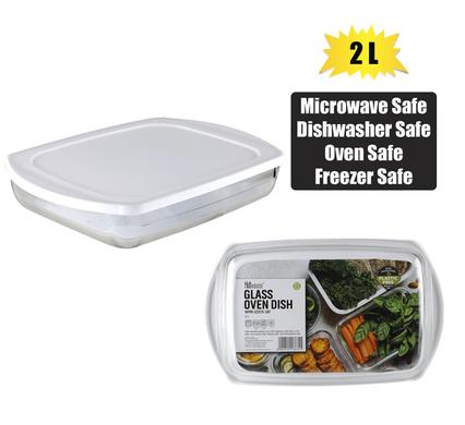 GLASS BAKING DISH 2L WITH PLASTIC LID