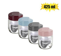 STORAGE JAR GLASS AQUA 425ml