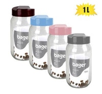 STORAGE JAR GLASS AQUA 1L