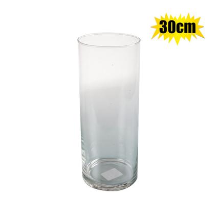 FLORIST CYLINDER CLEAR GLASS VASE 30cm