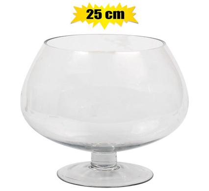 FOOTED GLASS VASE 25x25cm