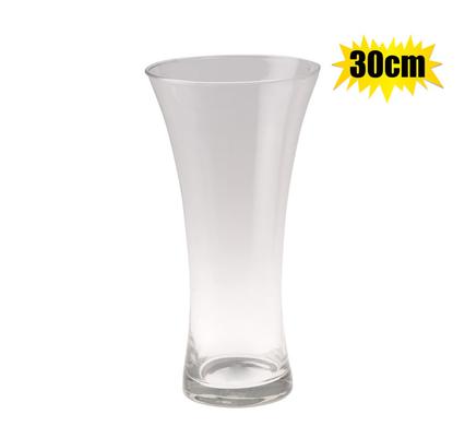 FLORIST CONCAVE CLEAR GLASS VASE 30cm