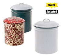 ENAMEL CANNISTER 16CM