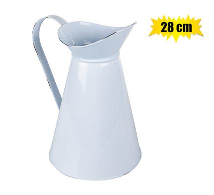 WATER PITCHER 28cm HIGH ENAMEL WHITE