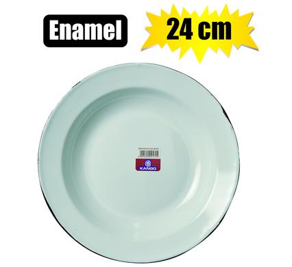 ENAMEL  SOUP PLATE WHITE  24cm