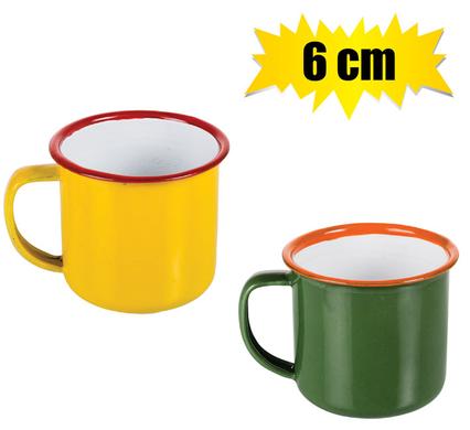 MUG ENAMEL 6cm ASSORTED COLOURS