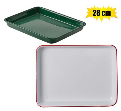 TRAY 28cm ENAMEL RECTANGULAR