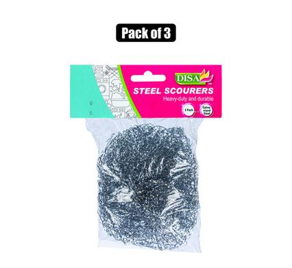 PACK OF 3 STEEL SCOURERS