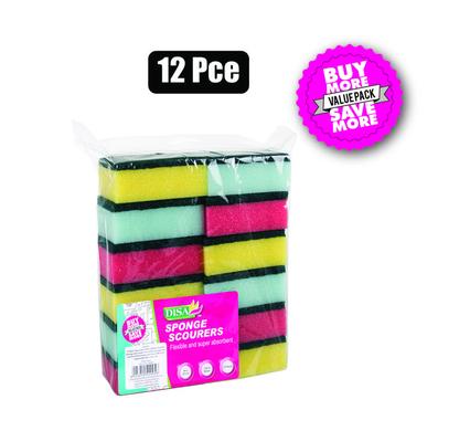 PACK OF 12 SPONGE SCOURERS