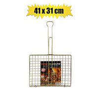 METAL BRAAI GRID WITH  FIXED HANDLE 41x31cm