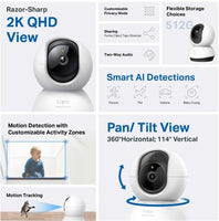 Wi-Fi Camera AI  2K Pan Tilt