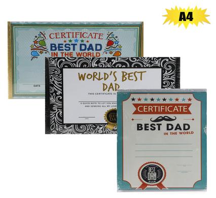 GIFT FOR DAD POSTER CERTIFICATE
