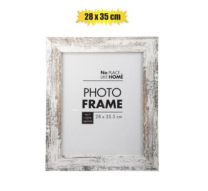 WHITE STRESSED PHOTO FRAME 28X35CM