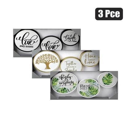 WALL MIRROR WITH WORDS 3PC