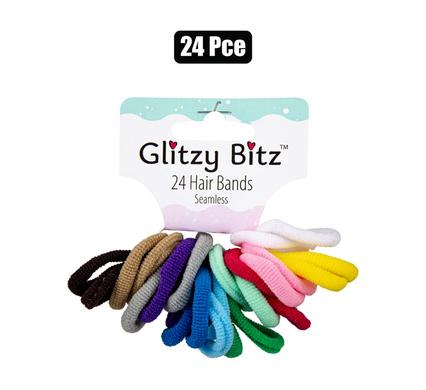 SEEMLESS ELASTIC HAIR BANDS PACK OF 24