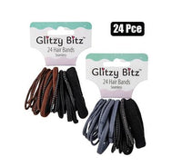 SEAMLESS ELASTIC HEADBANDS DARK COLOURS PACK OF 24