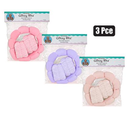 PACK OF 3 ALICE BAND & WRIST BAND SET